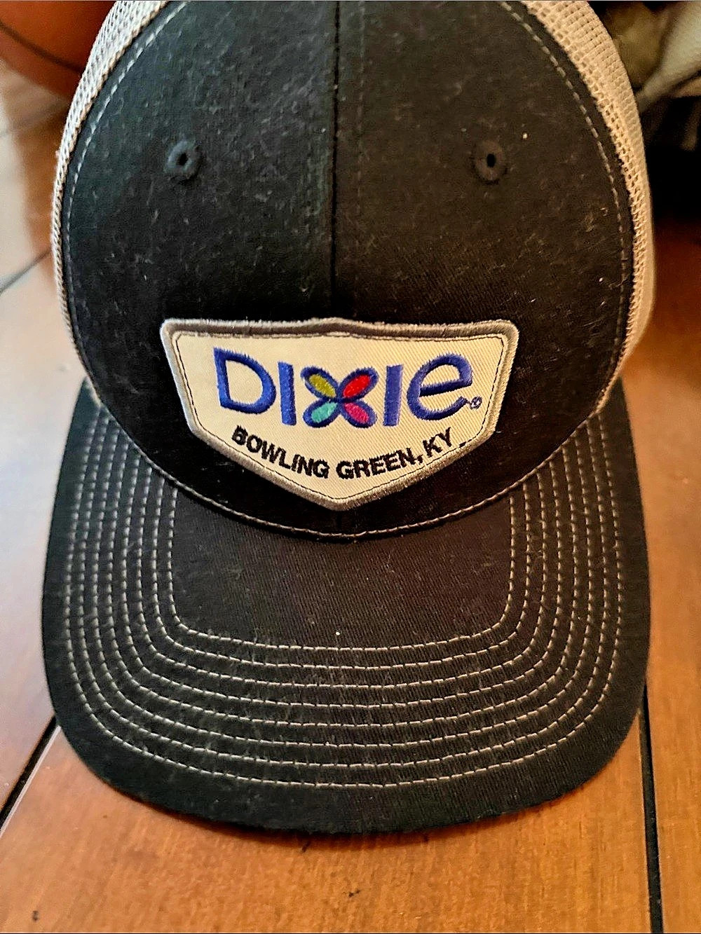Dixie Trucker Hat in Black & Gray